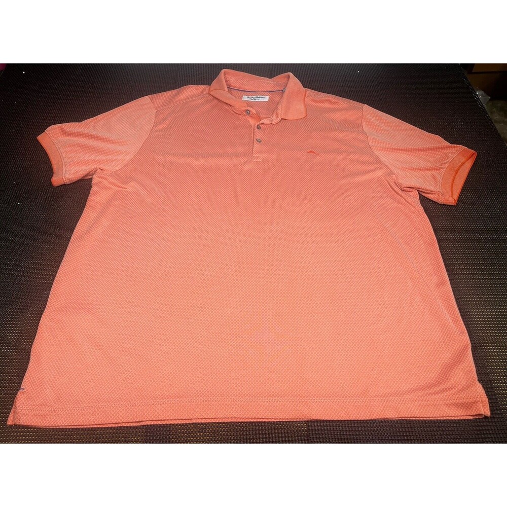 Tommy Bahama‎ Men's IslandZone Polo Shirt 3XL Orange Short Sleeve Casual